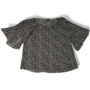 Cowgirl Hardware Brand Leopard Print Flutter Sleeve Blouse women’s size 2x